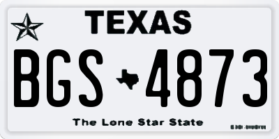 TX license plate BGS4873