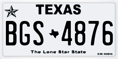 TX license plate BGS4876