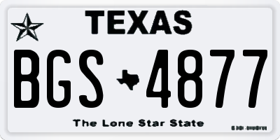 TX license plate BGS4877