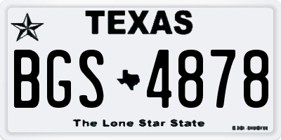TX license plate BGS4878