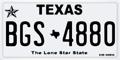 TX license plate BGS4880