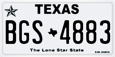 TX license plate BGS4883