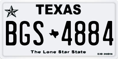 TX license plate BGS4884
