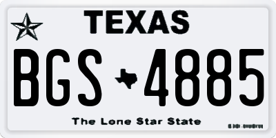 TX license plate BGS4885