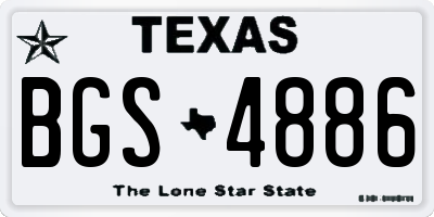 TX license plate BGS4886