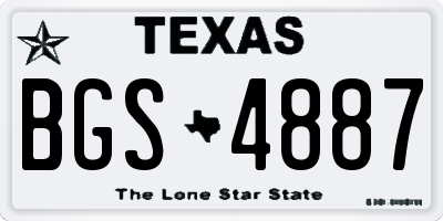 TX license plate BGS4887