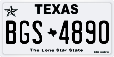 TX license plate BGS4890