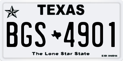 TX license plate BGS4901