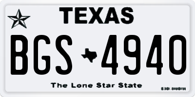 TX license plate BGS4940