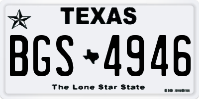TX license plate BGS4946