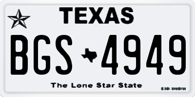 TX license plate BGS4949