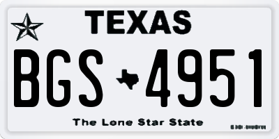 TX license plate BGS4951