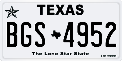 TX license plate BGS4952
