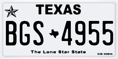 TX license plate BGS4955