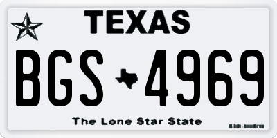 TX license plate BGS4969