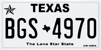 TX license plate BGS4970