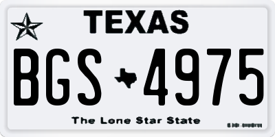 TX license plate BGS4975