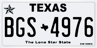 TX license plate BGS4976