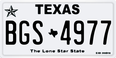 TX license plate BGS4977