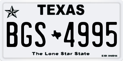 TX license plate BGS4995