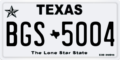 TX license plate BGS5004