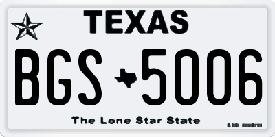 TX license plate BGS5006