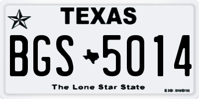TX license plate BGS5014