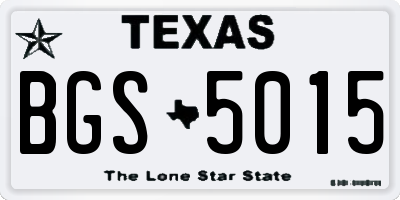 TX license plate BGS5015