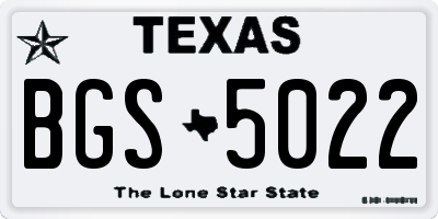 TX license plate BGS5022