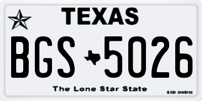 TX license plate BGS5026