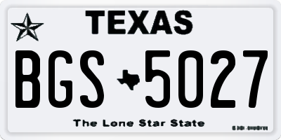 TX license plate BGS5027