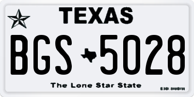 TX license plate BGS5028