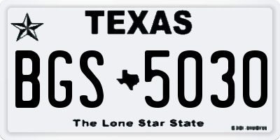 TX license plate BGS5030