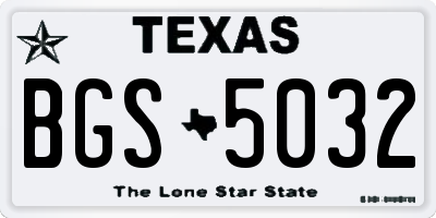 TX license plate BGS5032