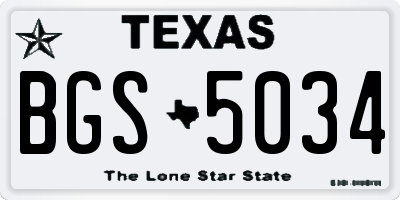 TX license plate BGS5034