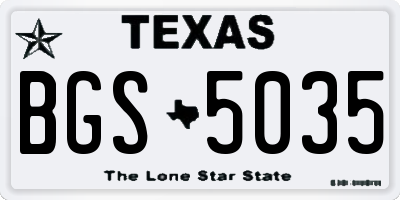 TX license plate BGS5035
