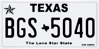 TX license plate BGS5040