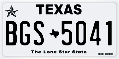 TX license plate BGS5041