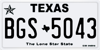 TX license plate BGS5043