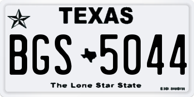 TX license plate BGS5044