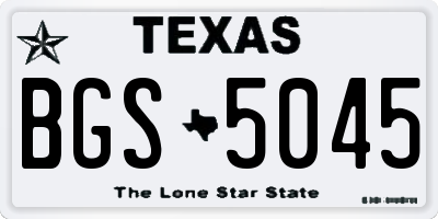 TX license plate BGS5045