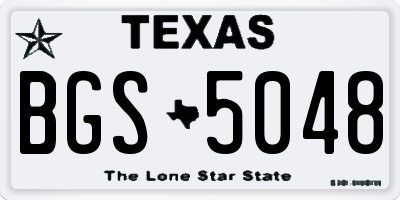 TX license plate BGS5048