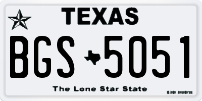 TX license plate BGS5051