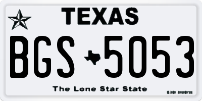 TX license plate BGS5053