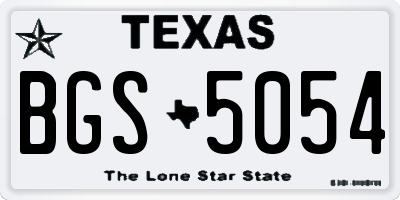 TX license plate BGS5054
