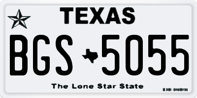 TX license plate BGS5055