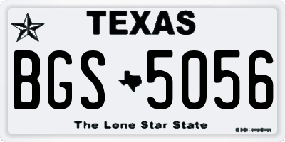 TX license plate BGS5056