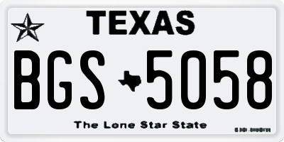 TX license plate BGS5058