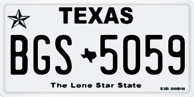 TX license plate BGS5059
