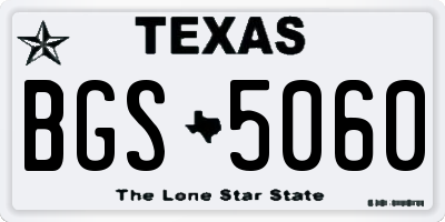 TX license plate BGS5060
